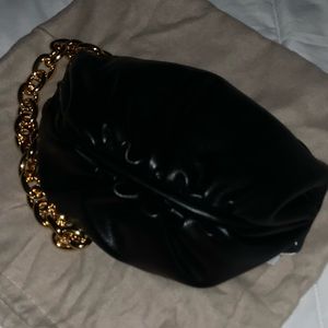 Cute small leather black shoulder bag